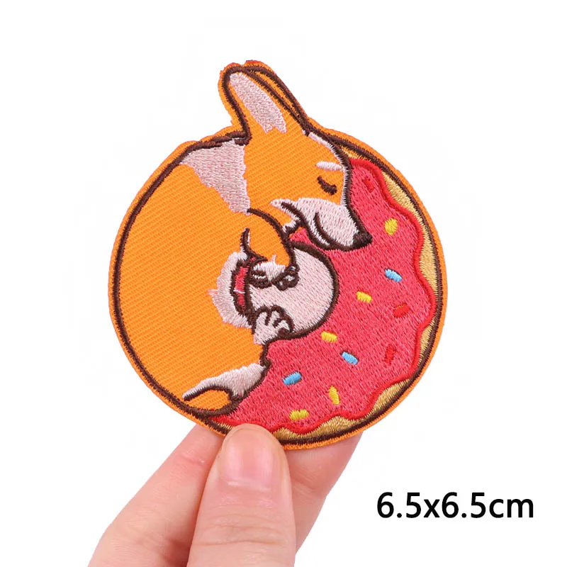 Cartoon Cat Patches On Clothes Hippie Badges Stripe Cute Cat Embroidery Patch DIY Iron On Patches For Clothing Stickers Applique