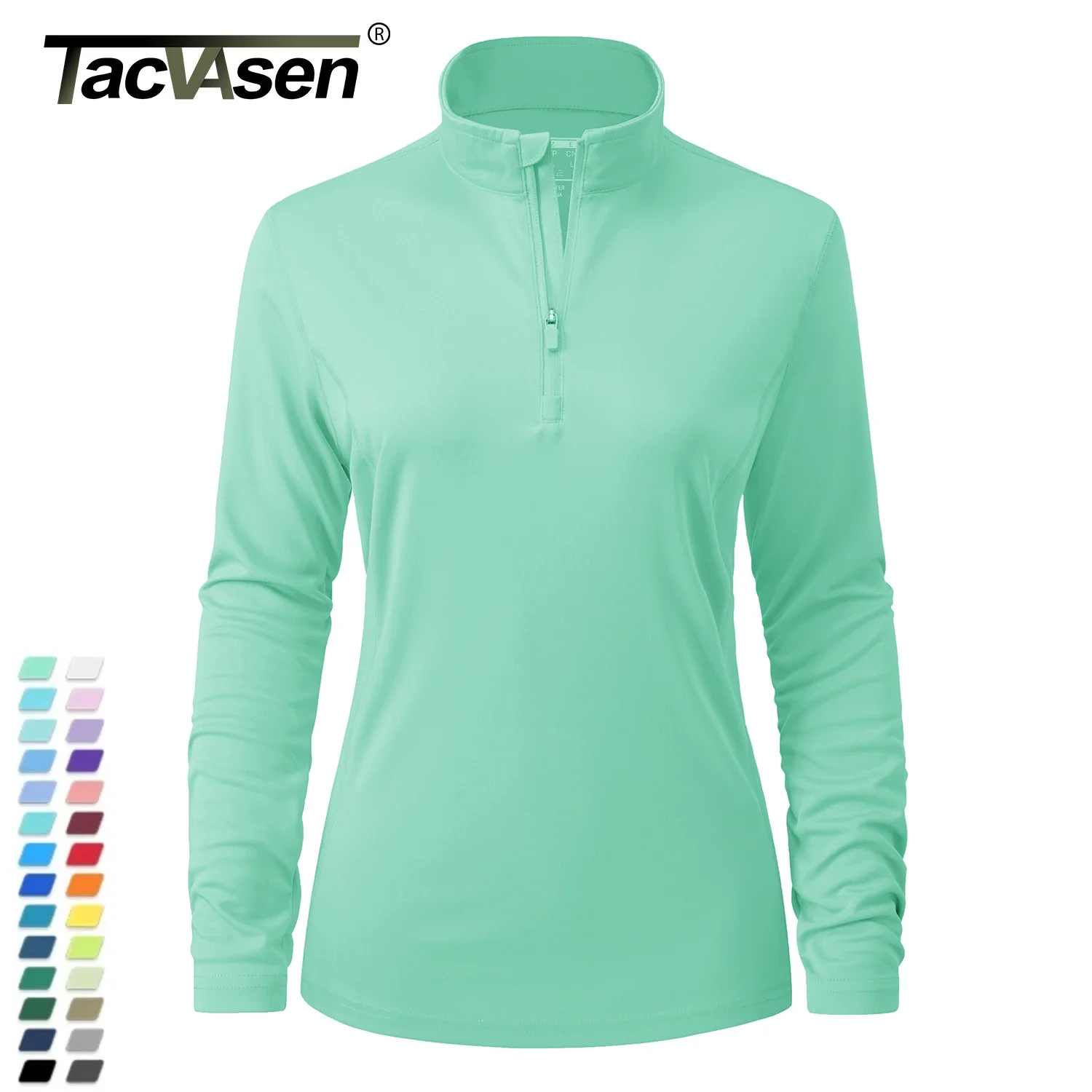 TACVASEN UPF50 + camisetas de rendimiento de manga larga de secado rápido para mujer protección solar correr senderismo pesca camisetas Tops al aire libre