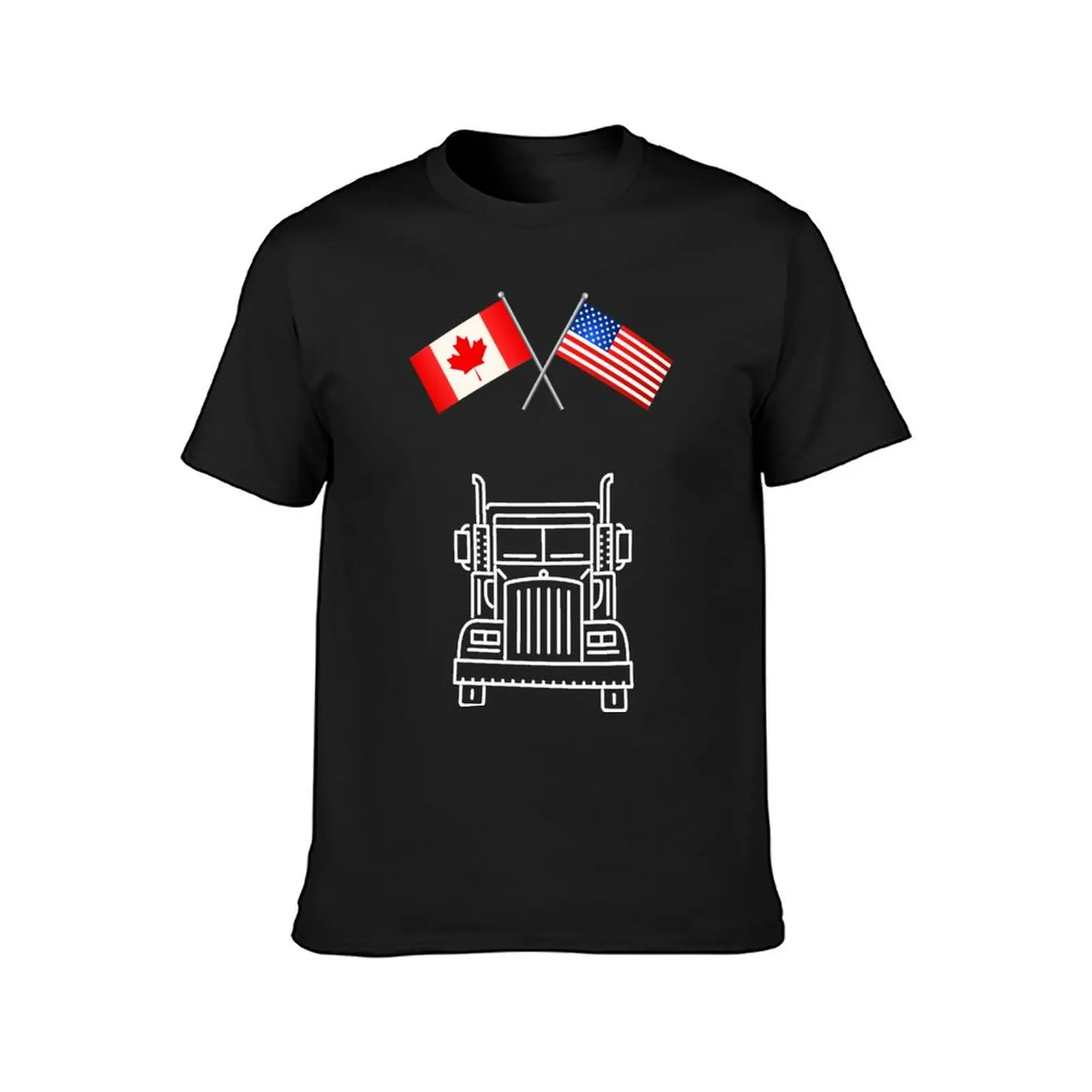 USA and Canada Supports Our Truckers_Freedom convoy truckers canada T-Shirt customs sublime vintage clothes clothes for men