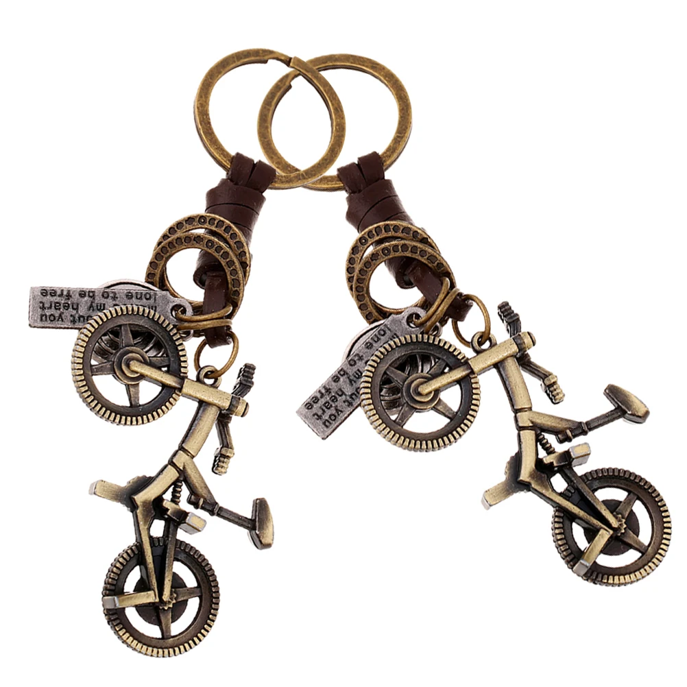 

2 Pcs Bicycle Keychain Vintage Bike Key Holder Retro Alloy Motorcycle Key Chain Mini Bike Keyring Decorative Charm Gift Idea