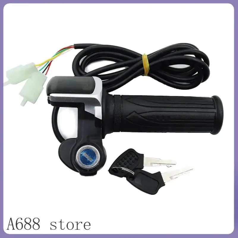 

24V 36V 48V Electric Scooter Bike Throttle Speed Adjustment Handle with Key Lock Display Divides LCD Grip