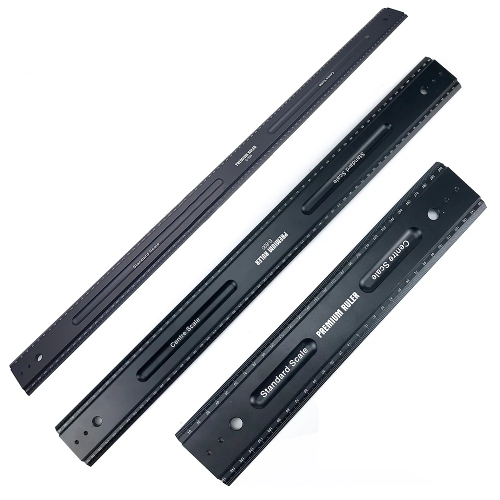 Righello per marcatura per la lavorazione del legno Scala diritta da 600/900 mm Righello di misurazione a doppio scopo Scriber quadrato multifunzione in lega di alluminio