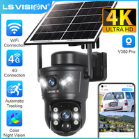 LS VISION V380 Pro Dual Screens Outdoor 4G Solar Camera 4K 8MP Wifi CCTV Surveillance Camera Human Auto Tracking Security Cam
