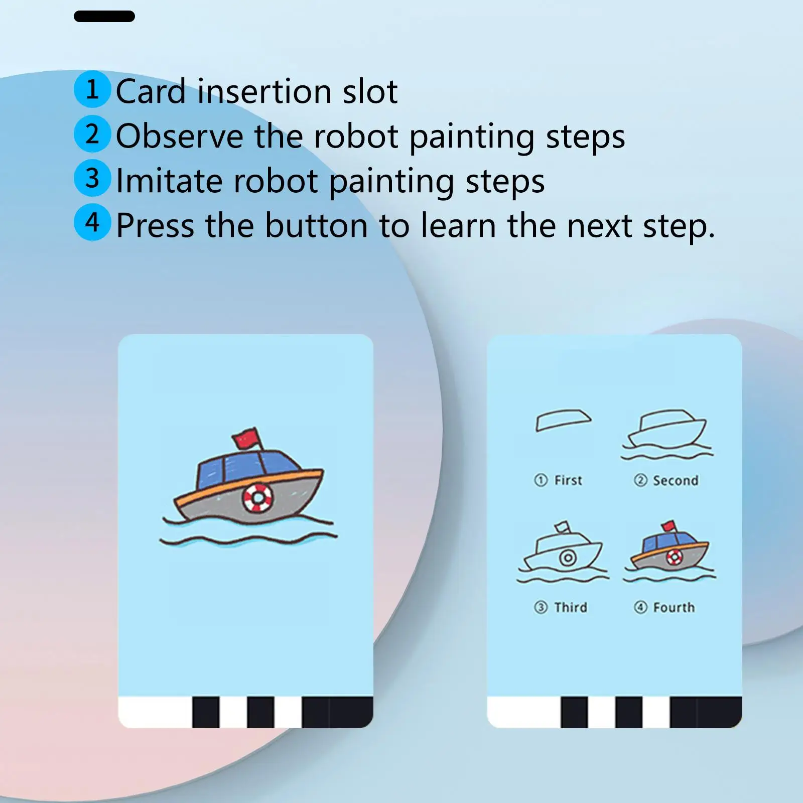 Drawing Robot Toy Educational Tool with 100 Learning Cards and 2 Pens Interactive Versatile Automatic Art Robot Gift for Kids
