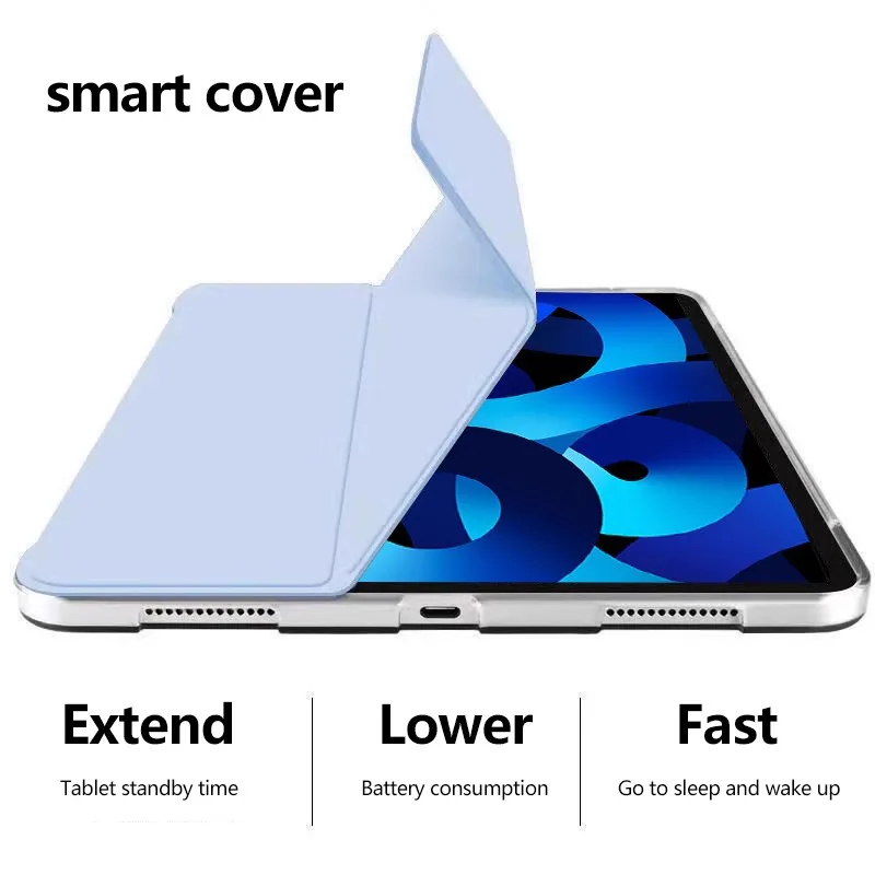 Funda suave de TPU con tapa triplegable transparente para Xiaomi Redmi Pad SE, 8,7 pulgadas, 4G, con portalápices