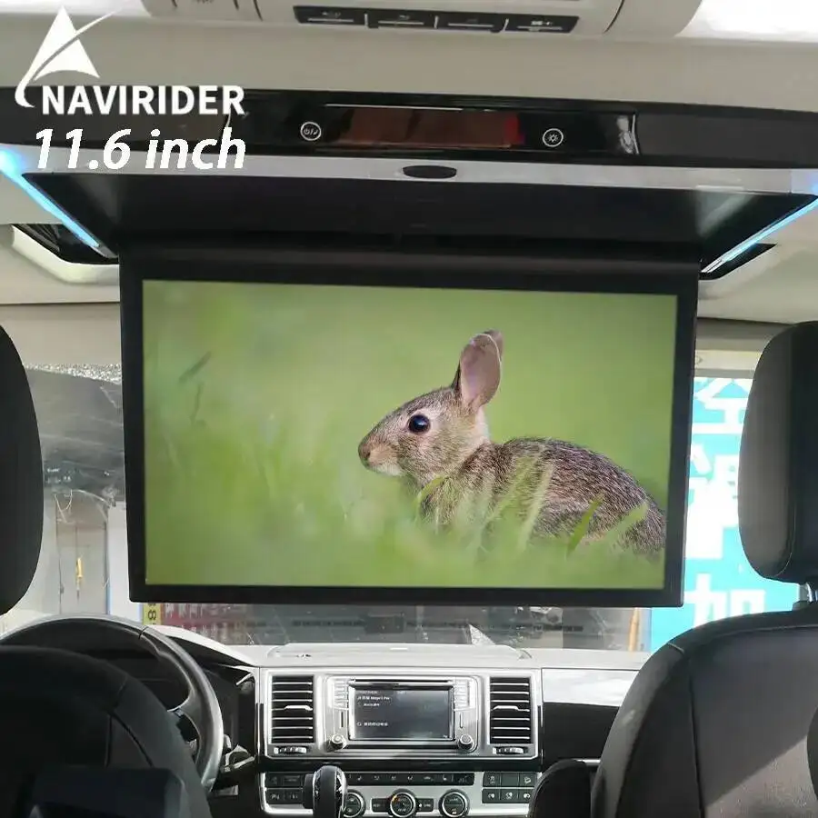 11.6 Inch Android 13 Car Overhead Ceiling Monitor WIFI Universal Flip Down Car TV Screen HDMI USB Multimedia Video Player