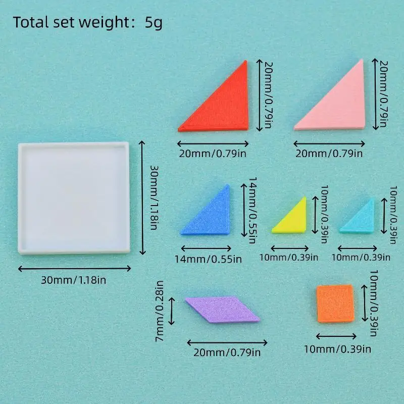 Dollhouse Mini Tangram Puzzle Set Simulation Colorful Building Block Model Educational Toy 1/12 Doll House Scene Decor