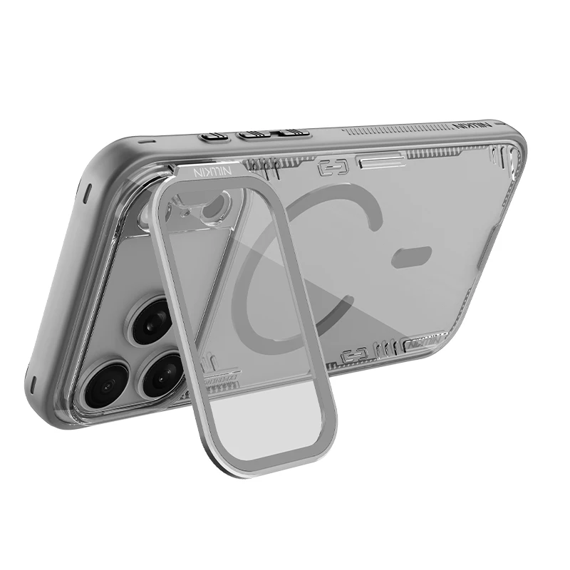 Magnetyczne etui do iPhone'a 17 Pro Max, NILLKIN Iceblade, trwałe bio-materiały, lustrzana osłona z funkcją podstawki, importowana ochrona Bayer — zdjęcie produktu 5