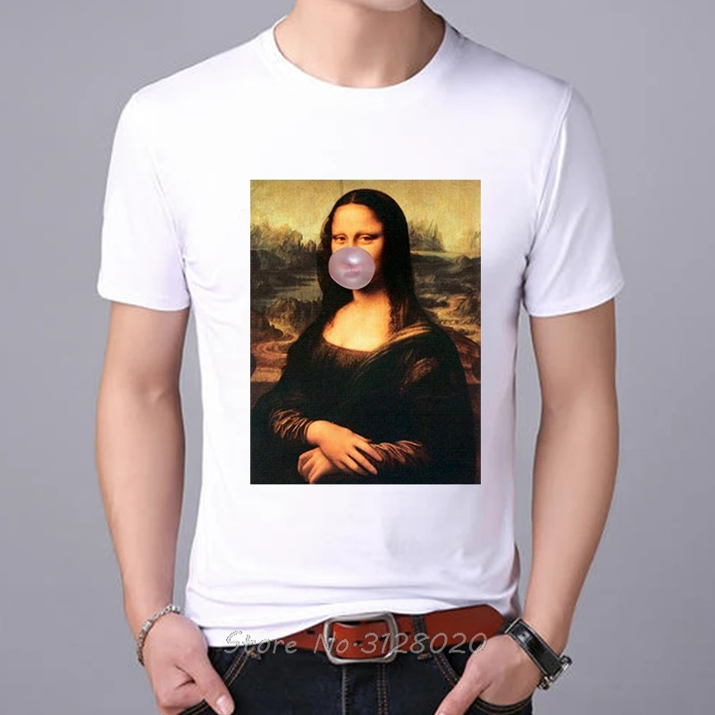 Showtly забавная модная мужская футболка с рисунком Monalisa, абстрактная картина маслом, забавная мужская одежда с героями мультфильмов Мона Лизы