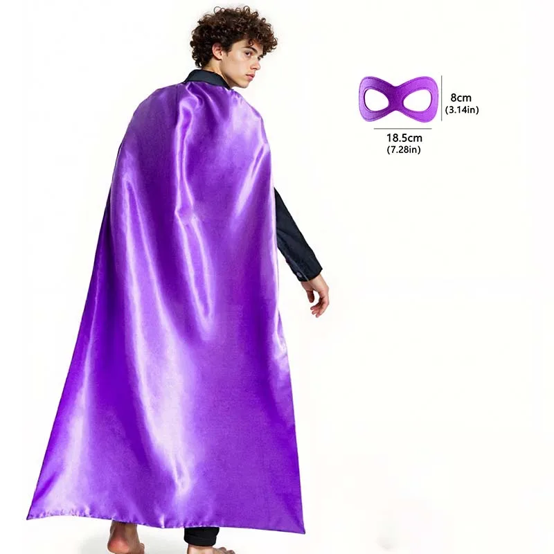 Schwarze Hexe Vampir Cosplay Umhang mit Maske Männer Frauen Superheld Halloween Party Cpae Kostüme Bühnenauftritt Dress Up 140 cm