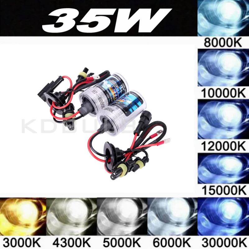 2PCS 35W HID Xenon Kit Light Bulb H1 H3 H7 H11 880 9005 9006 3000K 4300K 6000K 8000K DC 12V Car Headlight Headlamp Fog Lamp