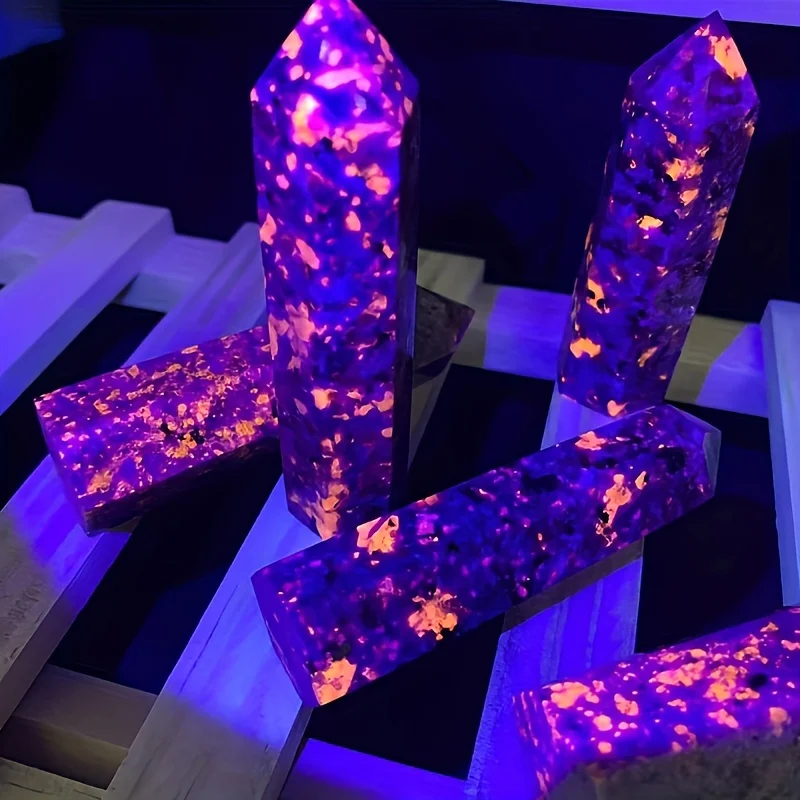 A Natural Crystal Yode Stone Flame Column Rainbow Tower Seven Pulse Wheel DIY Jewelry Making Home