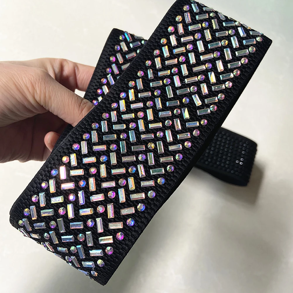 Cinturón nuevo de baile latino para mujer, negro, con diamantes de imitación, combina con todo, Samba, cadena de cintura con diamantes completos, accesorios de baile, cinturón para falda de baile