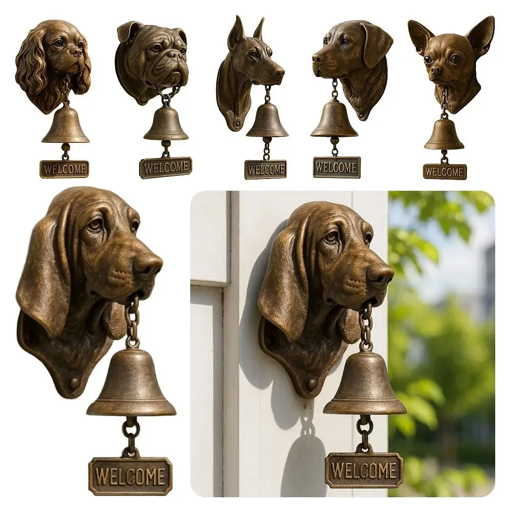 

Смола + металл Добро пожаловать дверной звонок настенное крепление громкий звонок входной двери колокольчик подвесные украшения атмосферостойкий декор для входной стены