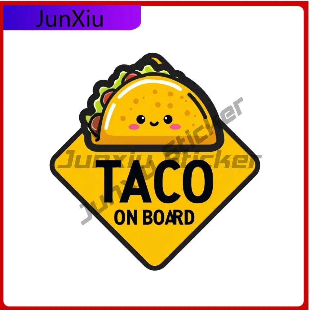 

Kawaii TACO ON BOARDCar Vintage Car Laptop Window Bumper Waterproof Vinyl Decal Accessory Funny Funny Aesthetic Vintage
