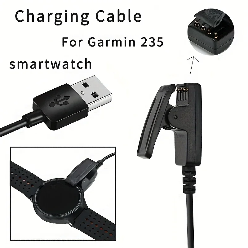 Pour Garmin Forerunner 735XT 235 35 64 230 630 645/645 Music, Approach S20/G10, câble de charge de remplacement pour montre intelligente.