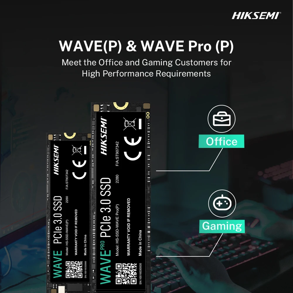 HIKSEMI WAVE (P) M.2 PCIe SSD – Up to 2500MB/s Read/Write! Compatible with Desktops, Laptops & Game Consoles, 3D NAND for Stable, Shock-Resistant Performance
