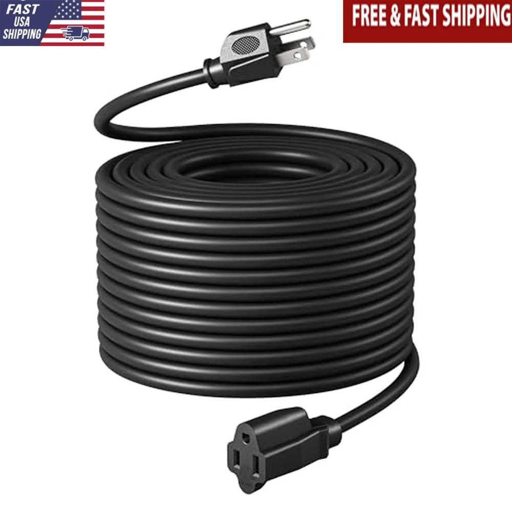 14 AWG Outdoor Extension Cord 100ft ETL Listed Heavy Duty Power Cable 3 Prong Home and Garden Use 1 Pack)