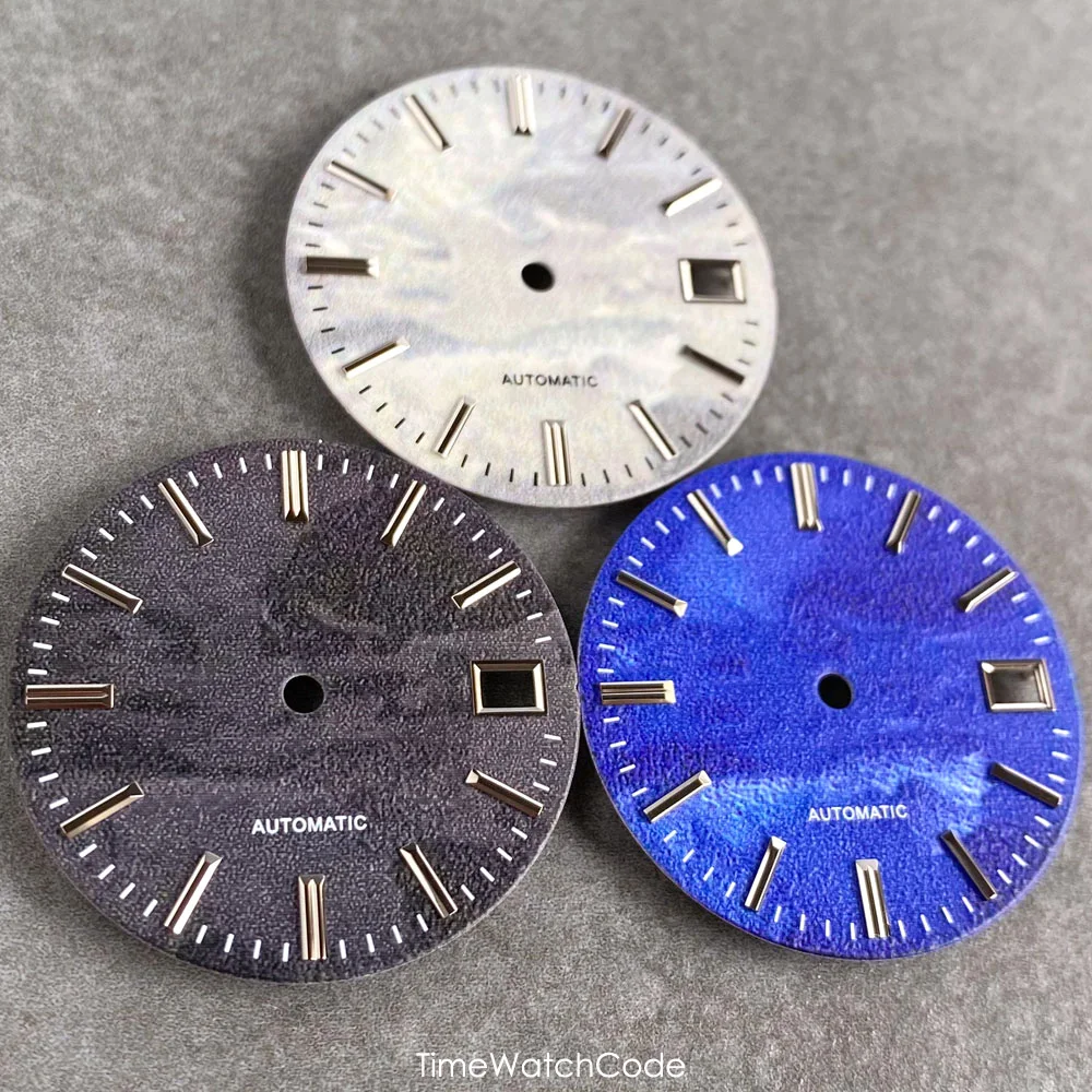 Tandorio Watch Dial Face Metallic Markers for NH35 NH36 NH38 NH70 NH71 NH72 Automatic Movement 28.5mm Sword Hands