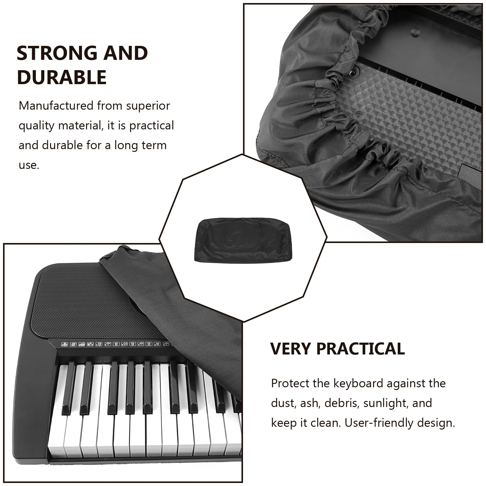 

1Pcs Durable Electronic Piano Keyboard Cover Stretchable Protective Dustproof for 88 Piano Use Dirt-Proof Cover
