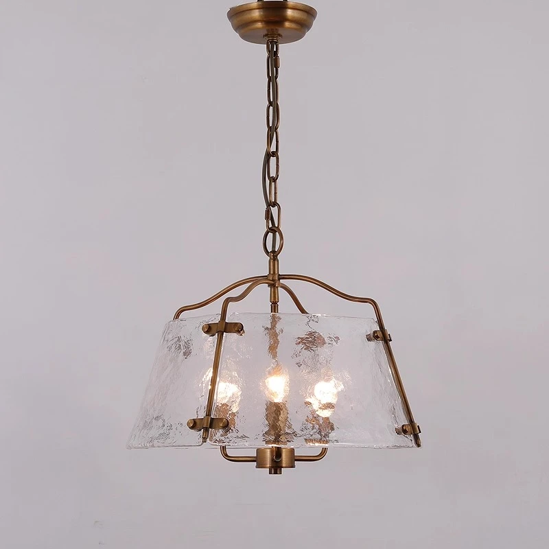 

Американские полностью медные светодиодные подвесные светильники, прозрачная стеклянная люстра для гостиной, спальни, ресторана, кухни, подвесные светильники со свечами