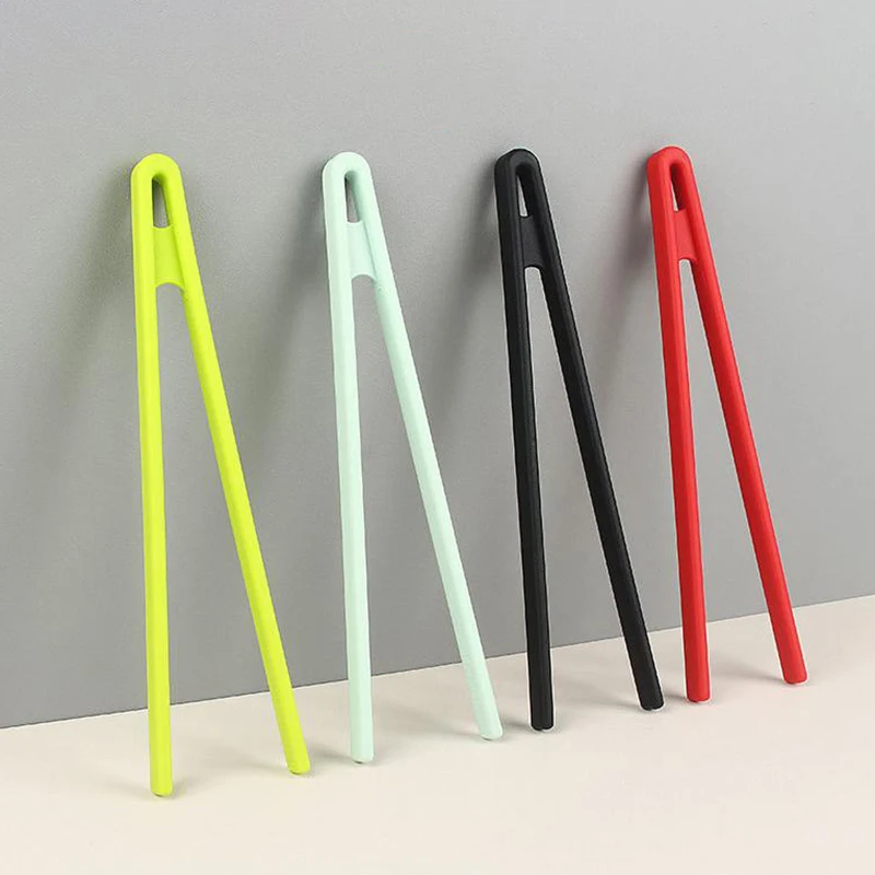 Silicone Non-slip Cooking Clip Clamp Food Toast Tongs Trivet Tongs For Kitchen Tongs BBQ Salad Tools Grill Kitchen Accessories