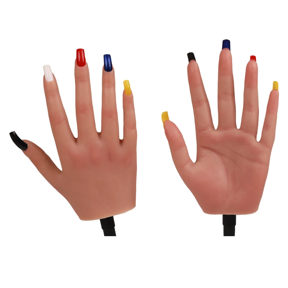 Herpinker Silicone Practice Hand For Acrylic Nails Professional Manicure Nail Training Hand Model