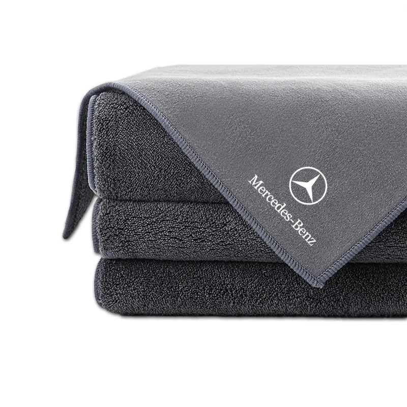 Serviette de Lavage en Cuir Suédé avec Logo de Voiture, pour Mercedes Benz Jas W211 W204 W210 W203 CLA GLA W203 211 W213 W201