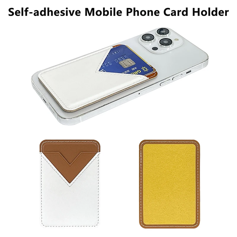 粘着レザー携帯電話ウォレットケース、3Mカードホルダー、ID、銀行、クレジットカード収納、便利なマネーバッグ