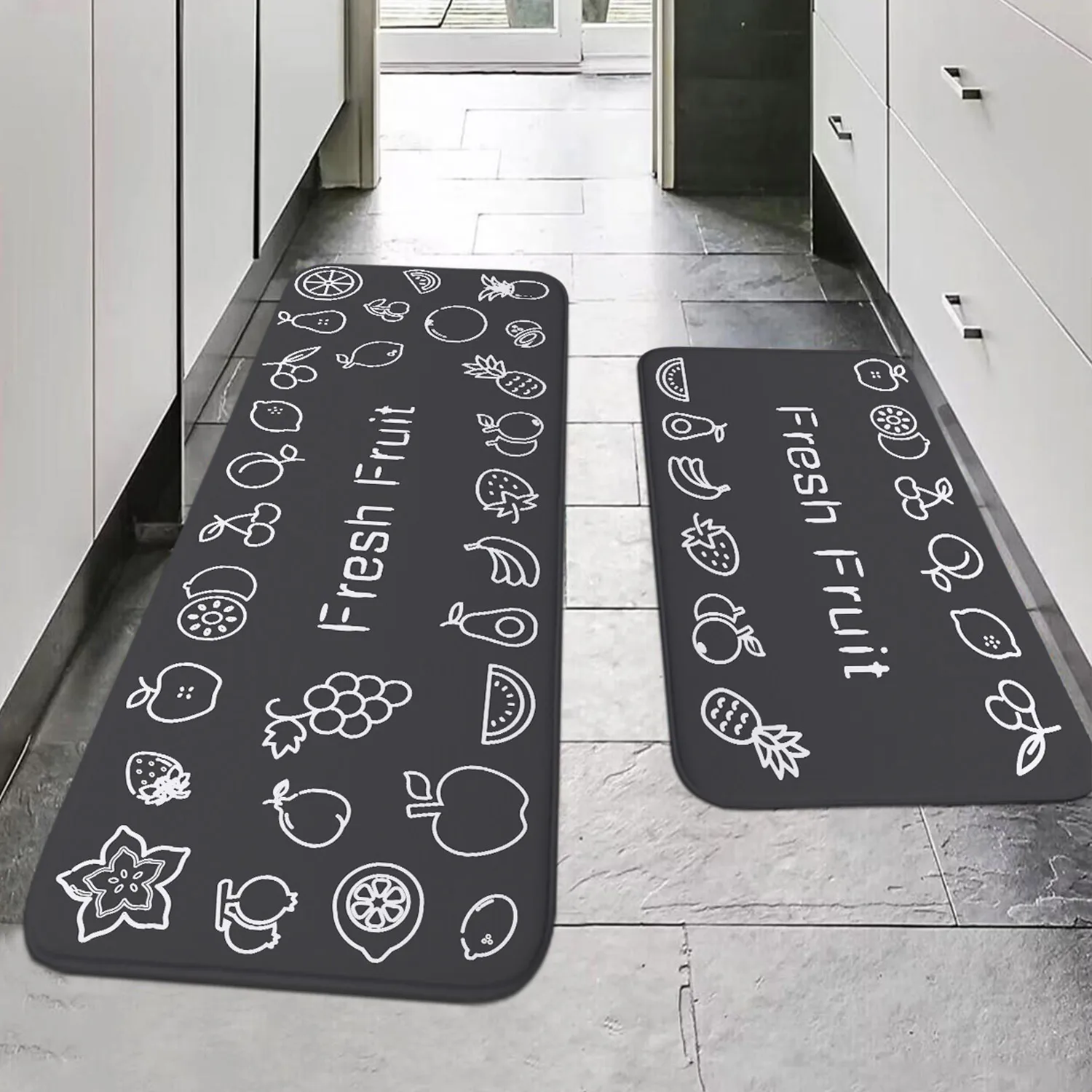 Flannel sponge absorbent mat, kitchen long floor mat, bathroom anti slip, moisture absorbing, machine washable door mat
