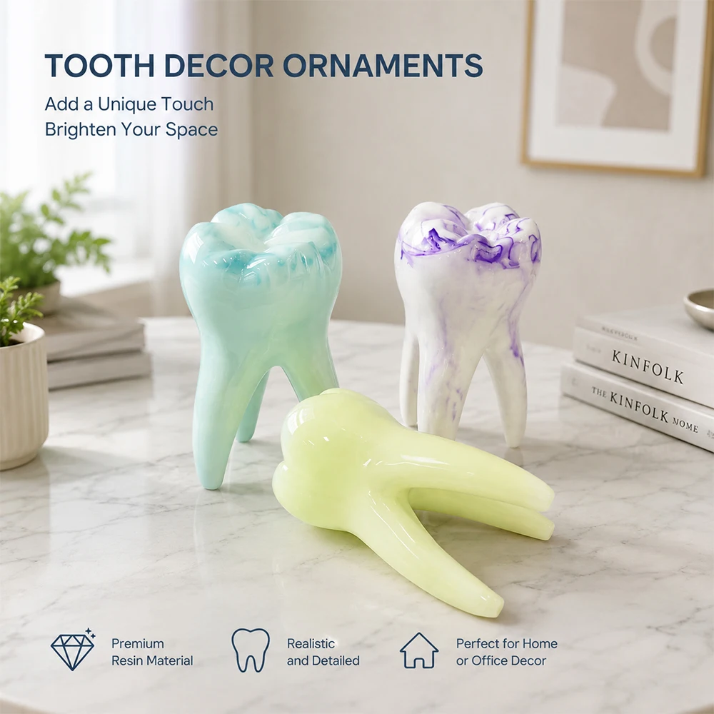 3D Tooth Shaped Mold Dentist Decoration For Dental Clinic Office Table Model Figurines Ornament Dental Decoration Gifts