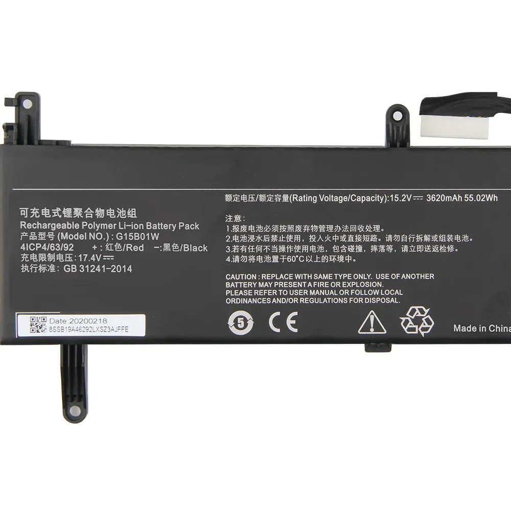 Новый Сменный аккумулятор G15B01W для Xiaomi Mi Notebook 15,6 дюйма TM1705 TM1801 GTX1050Ti/1060 171502-AK/AN/AA/I 3620 мАч
