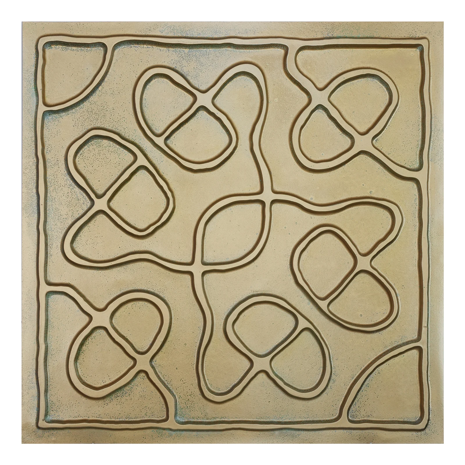 Reclaimed ceiling tiles, Suspended Wall Panels, for Nightclub PL28 Brass verdigris 10pcs