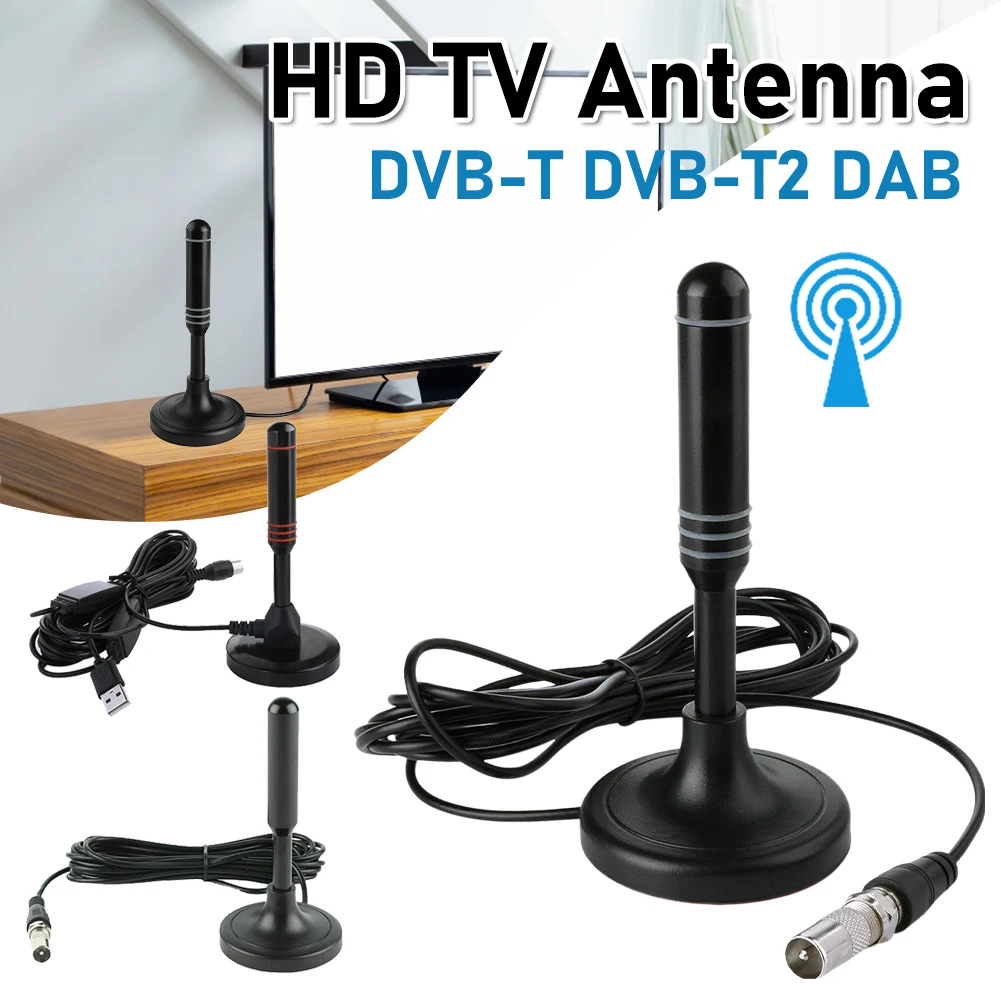 

HDTV Antenna 300cm Coax Cable Digital Receiving Antenna DVB-T DVB-T2 DAB Indoor Outdoor Digital HD Freeview Aerial for Smart TV