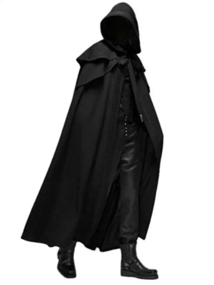 

Новый Хэллоуин Par средневековый 4-цветный мужской длинный плащ готический Sle фестиваль праздник полиэстер этнический сценический костюм