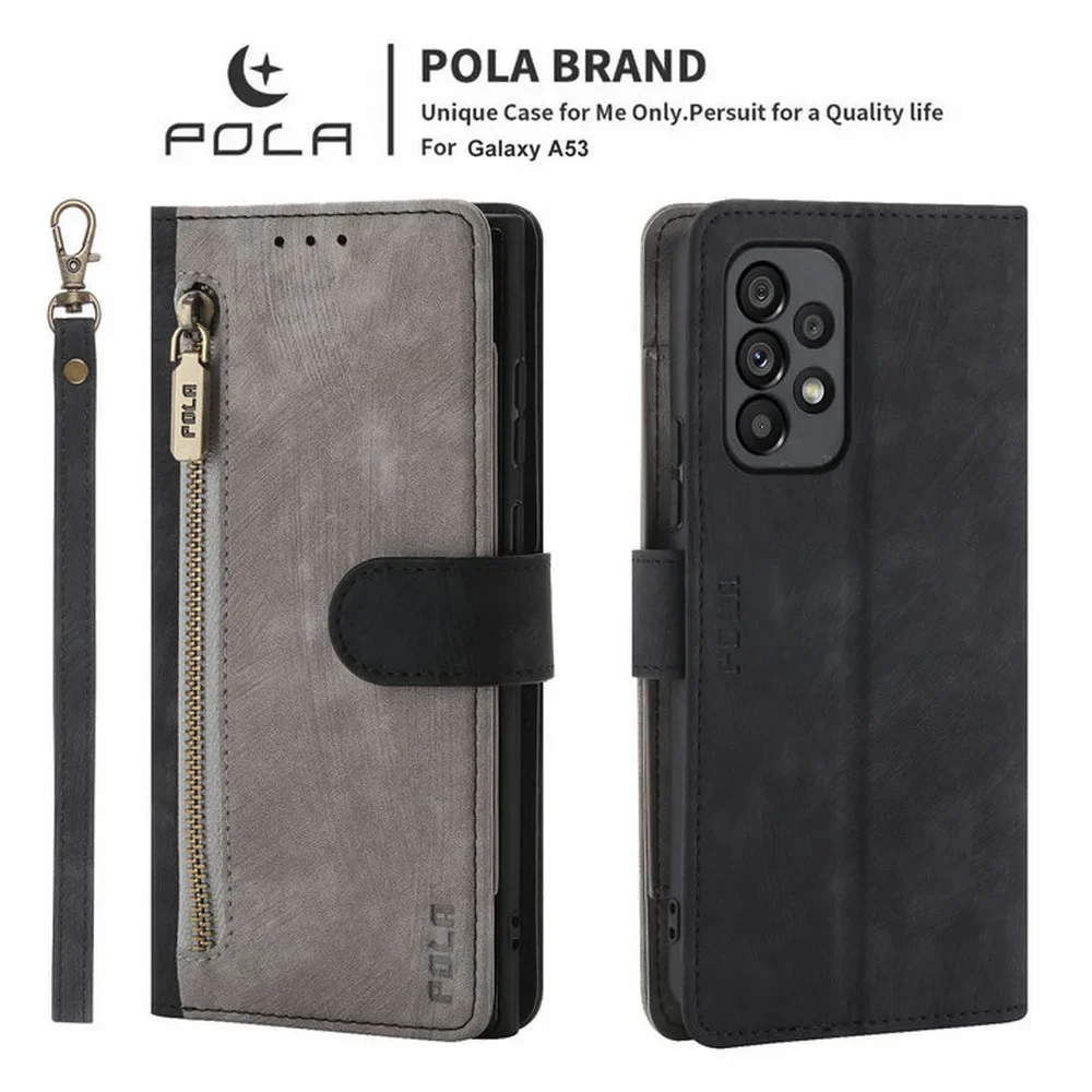 Zipper Leather Wallet Case For Samsung Galaxy A54 5G Flip Case For Galaxy A25 A24 A73 A53 A33 A34 A23 A14 A 04 03 A13 A04S Cover