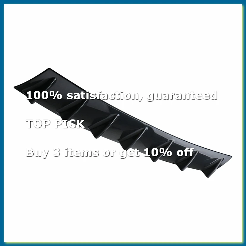●Universal Car Rear Splitter Bumper Diffuser 7 Fin Rear Bumper Lip Spoiler for Gloss Black A