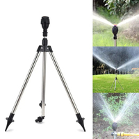 New Garden Automatic Rotating Sprinkler Stainless Steel Tripod Irrigation Stand 360-Degree Water Jet Garden Lawn Sprinkler Tool