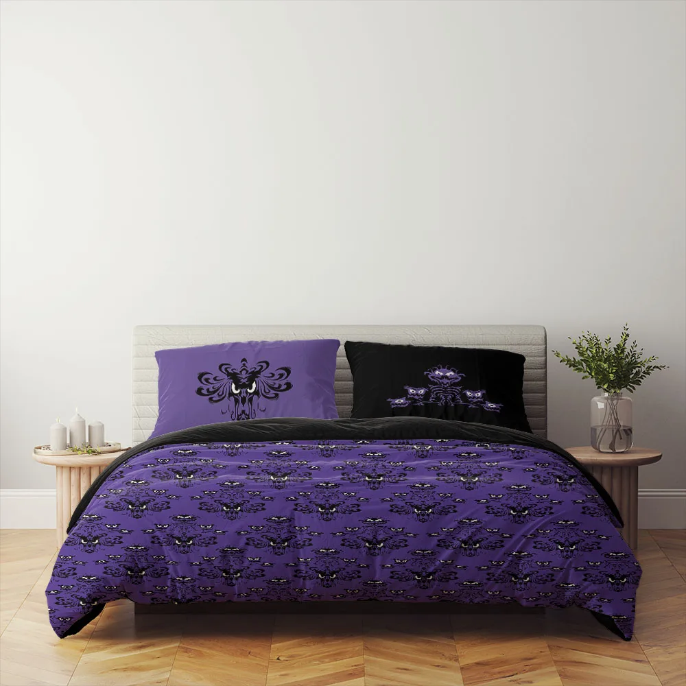 Gothic Bats Black Duvet Cover Set King Queen Double Full Twin Single Size Duvet Cover Pillow Case Bed Linen Set - view 4