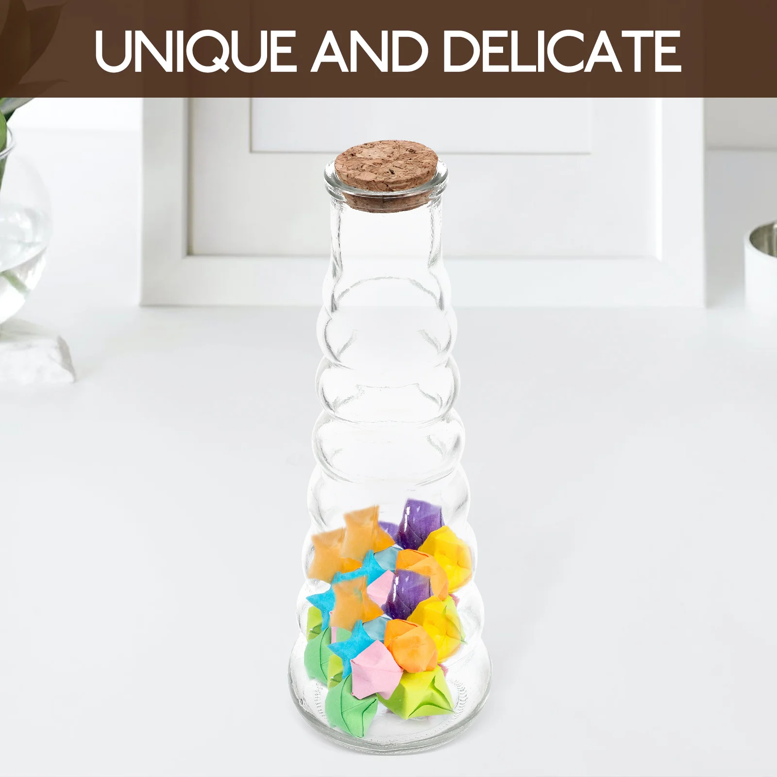 

4Pcs Night Glow Sand Bottles Wood Cork Small Clear Wishing Bottles Decorative Glass Display Containers