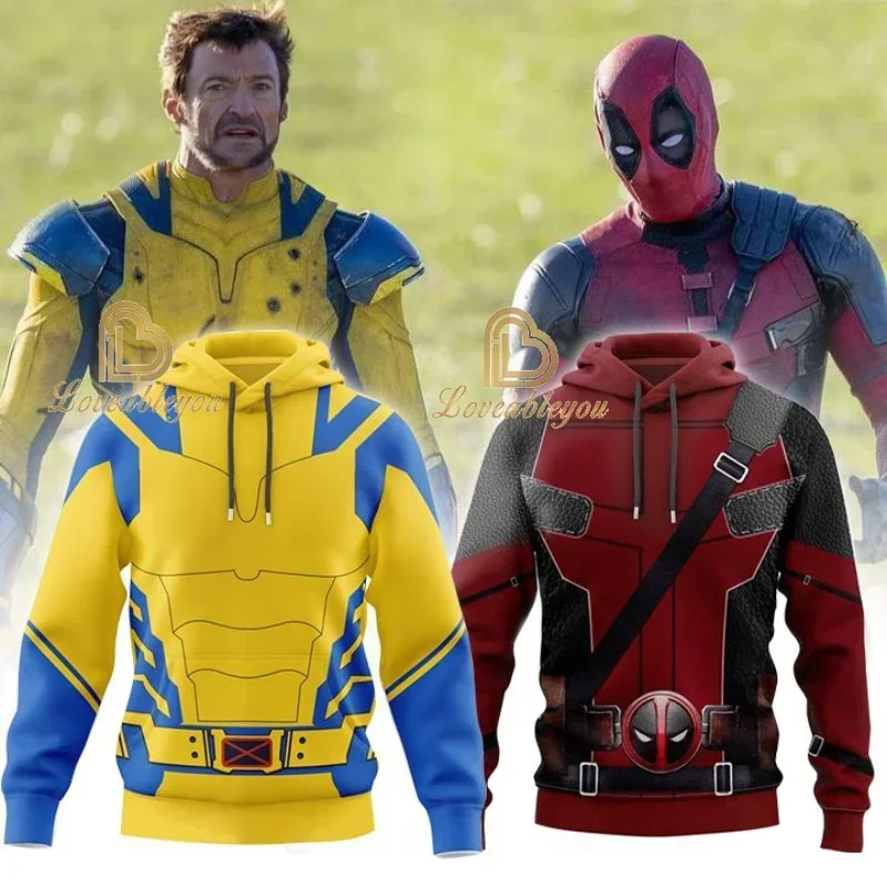 DEADPOOL Hoodies Cosplay Costumes Superhero 3D Printed Zip-up Hoodies Cartoon Hoodie Jacket Men Women Sport Sweatshirts#1#W