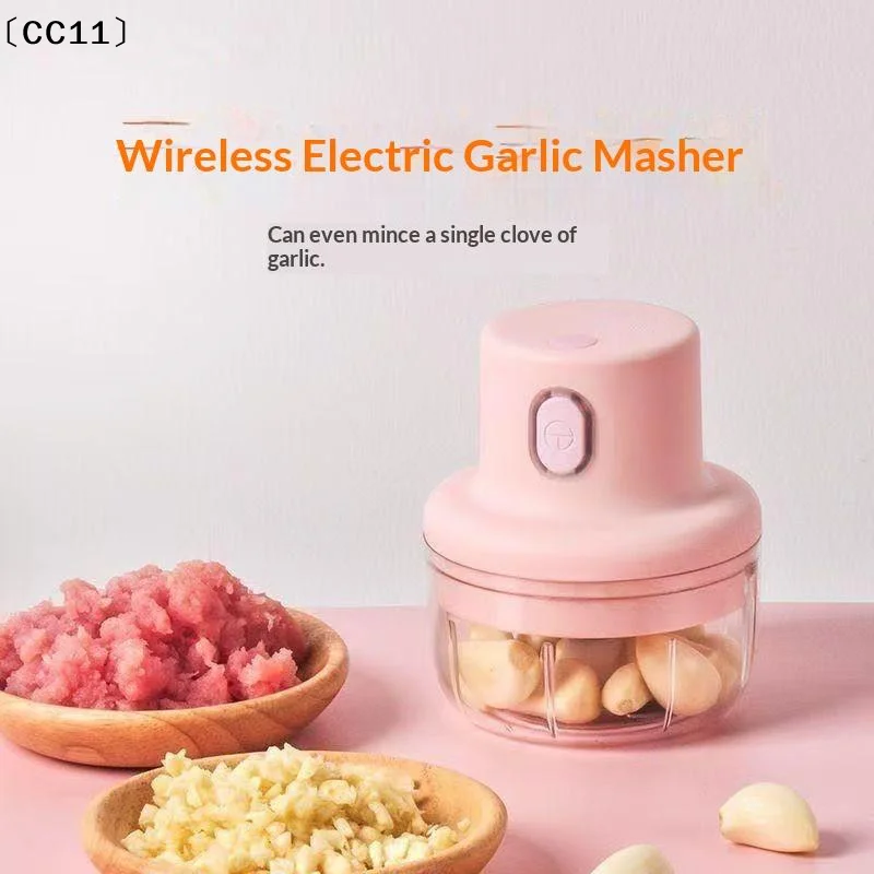 Wireless Electric Garlic Masher Mini Food Cutter USB Rechargeable Portable Small Grinder For Kitchen Ginger Meat Grinding〔CC11〕