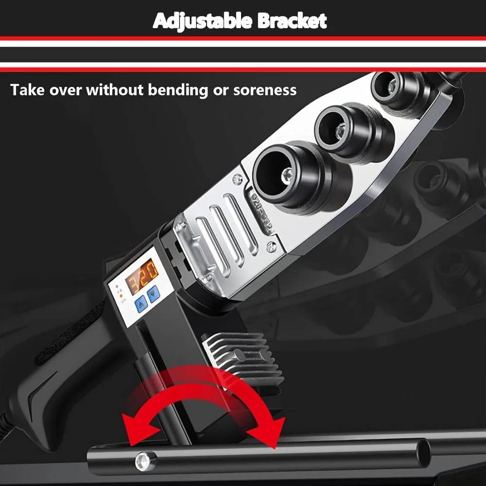 100-320°C Pipe Fusion Welder,Digital Display,Electric Plastic Pipe Welding Kit for Plumbing Projects,Hot Melt Machine with Temp