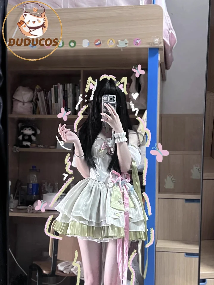 Fluttershyy cosplay traje DUDU-SR verde vestido curto floresta feminino traje fluttershyy peruca cosplay natal