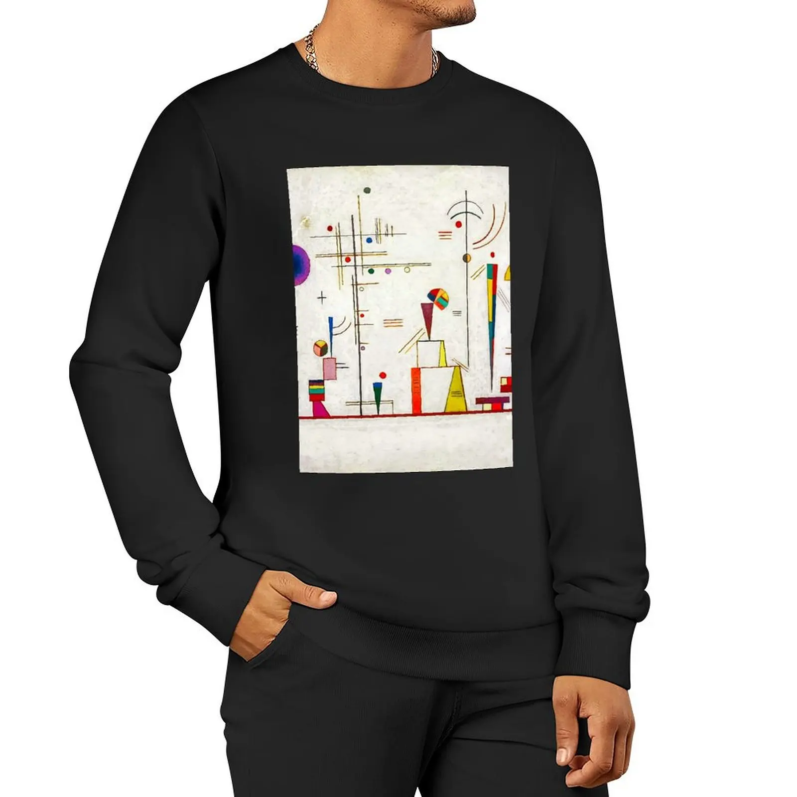 KANDINSKY HD - Serious- Fun 1930 Pullover Hoodie men wear autumn sweatshirt