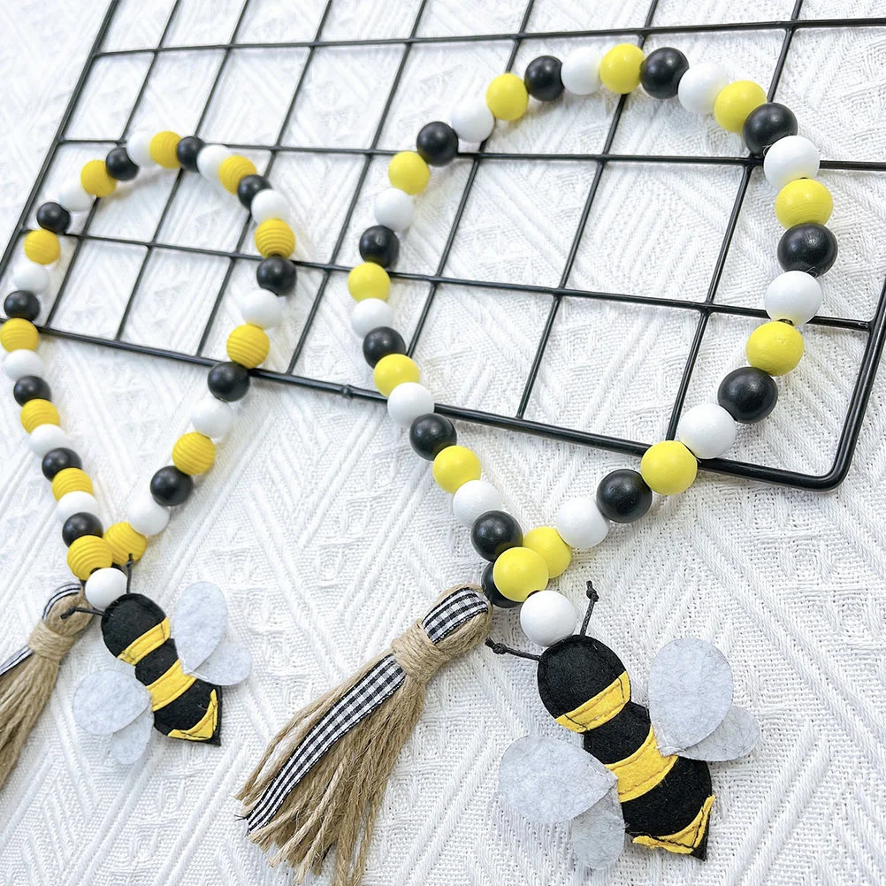 Cuentas de madera de abeja, colgante para Festival, adorno colgante, borla, decoración con cuentas, guirnalda de pared, suministro para fiestas