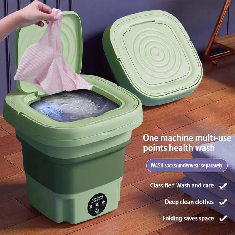 

Large Capacity Foldable Washing Machine Portable Mini Socks Underwear Panties Washing Machine 3 Models With Spinning Dry