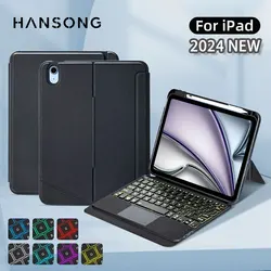 HANSONG Magic Keyboard for iPad Air 11/13 M2 2024 Pro 11/13 M4 For Air 4/5 10.9 10th 7/8/9th 10.2 Pro 11 12.9 Mini6/7 Cover Case