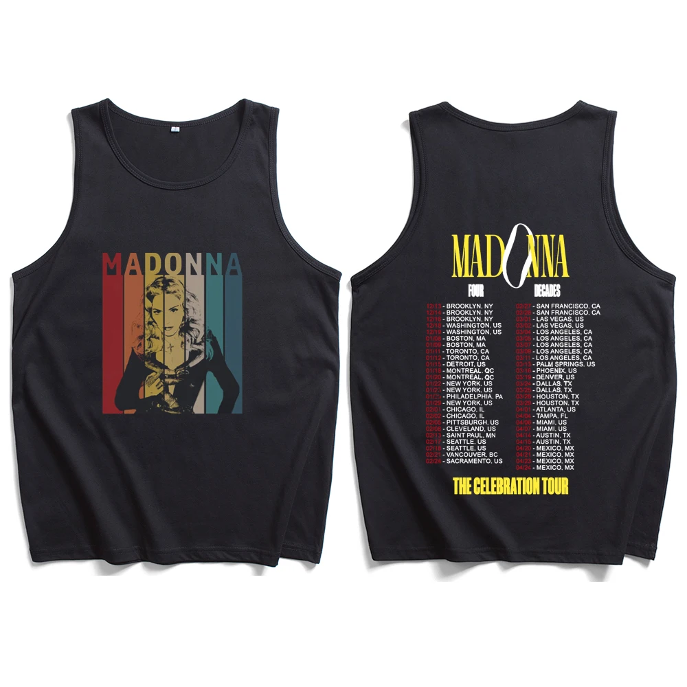 Madonna The Celebration Tour 2024 Tank Tops Vest T-Shirt Unisex T-shirt Sleeveless Summer Casual Regular Printing