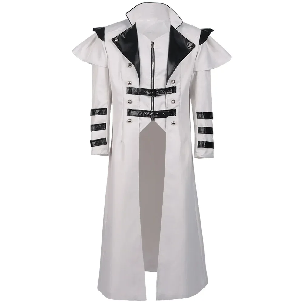 European And American Medieval Retro Zipper Long Style Gothic Trench Coat